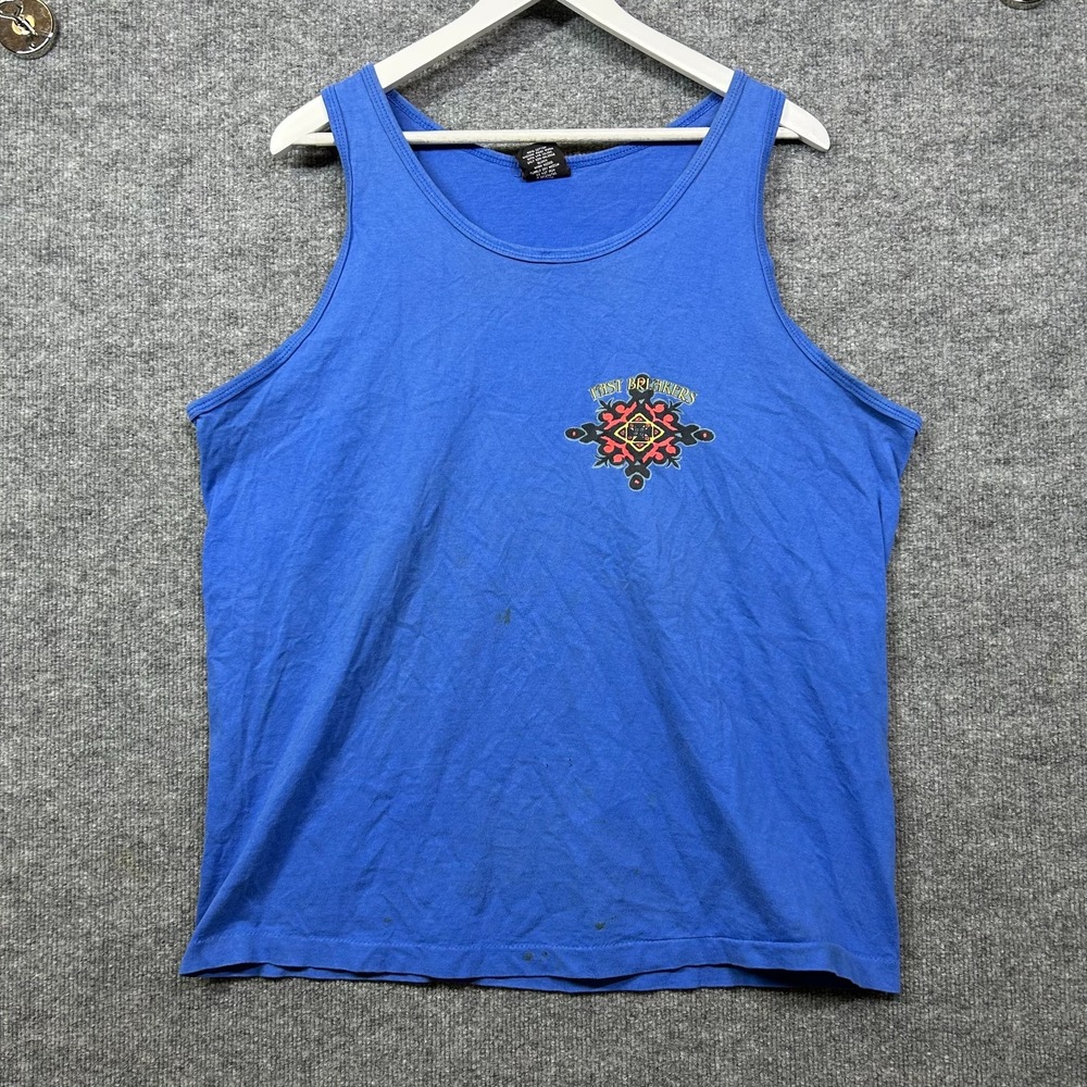VTG Authentic Local Beat Tank Top Mens Blue Fast Breakers Graphic USA Made - XL
